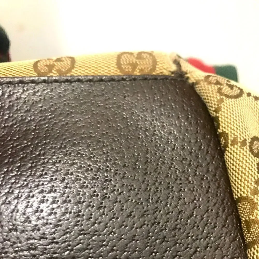 Gucci Gg canvas tote with web straps